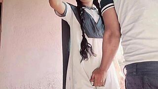 Roleplay action with an Indian college girl and a big dick