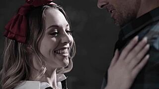 Teacher and shy babe discuss drama club secrets?