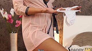 Daddy4k black-haired gal and bfs have awesome sex on the bed 😍