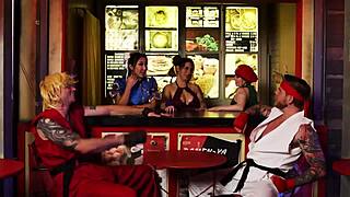 street fighter orgy with horny girls getting dp