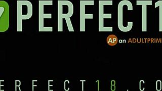 18yo spills water on her tits & fingers big pussylips at perfect18 😍