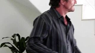 Flat-chested teen 18+ receives hardcore blowjob and gets plowed by old man's cock in high definition fetish scene