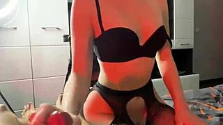 Beautiful Darcy Dark in hot stockings, gives a blow job and has sex