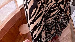 Beautiful woman with perfect body gives a blowjob and has rough sex at a party with a stranger