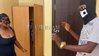 She rides monster cock with her big ass in homemade sex scene, moaning loudly as whore