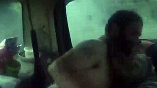 Passionate Spooning Sex in the Car at Park