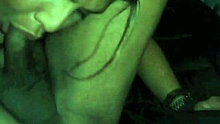 client enjoys tasty meal in van until climax