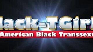 Black tgirl Megan Thee Mare strokes her monster cock!