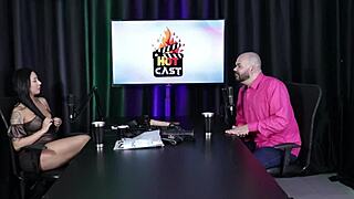 Brazilian model in sheer red with friend interaction