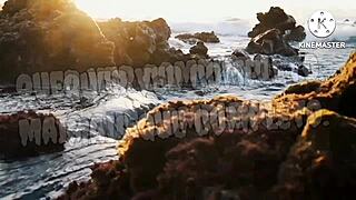 Moreno Tatuado Drills Blonde from São Paulo on Beach with Fada Mel