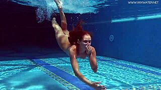 i'm masturbating by the pool with my small tits and hairy pussy