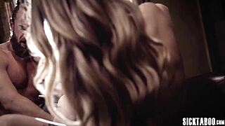 Haley and Coco are sucking that guy's big cock after lesbian muff diving