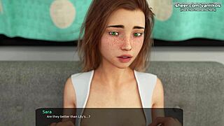 Milfy city step sister sara deepthroats big cock in hentai game