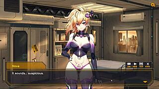 Nova duty sexdoll craves pussy fingering for orgasm stability in hentai game