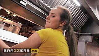 Kitchen Cutie Jessie Rogers Sneaks Anal with Scott at Work?