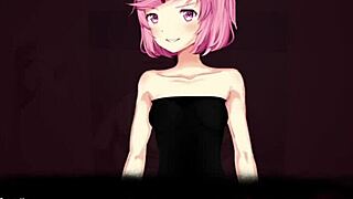 yo, caught natsuki from ddlc in the restroom at nightclub, clothes ripped! 😱