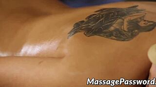 Busty Kenzie Taylor oiled up and drilled hard by a hunky masseur after hours.