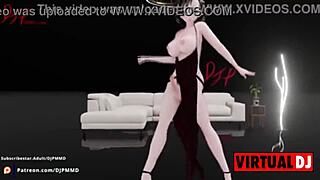 I watch cute futanari rachel dance seductively in this mmd video.