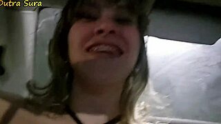 Young teen offers tight ass and blowjob to uber driver for payment.