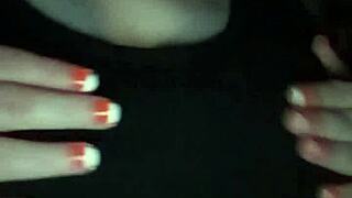 Sexy striptease with ripped clothes and oiled body