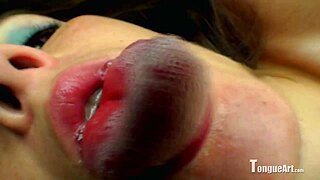 Sophia D teases with her spit in a wild fetish display. It's oddly captivating!