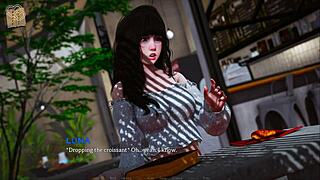 in eternum 212, this mature anime babe flaunts her huge tits in sexy outfit