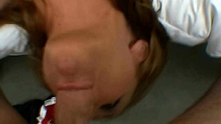 that cute babe rubs a dick all over her pretty face