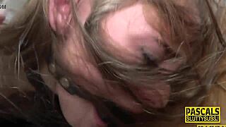 A submissive lady is whipped and bound before getting fingered in a hardcore BDSM session.