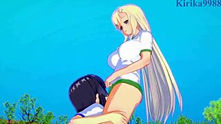 Yomi, Ikaruga, and Katsuragi dive into fierce lesbian action in Senran Kagura hentai