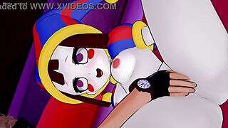 Pomni, bent over in this 3D cartoon, craves doggystyle sex once more.