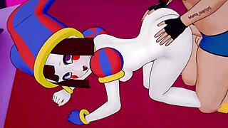 Pomni, bent over in this 3D cartoon, craves doggystyle sex once more.