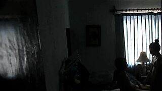 my cousin fucks me at home with parents around, showing her petite tits and big ass