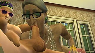 posh grannies suck young cocks in wild sims 4 orgy party