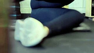 Lesbian Training In Public Gym Leaves Big Asses Wet And Dripping.