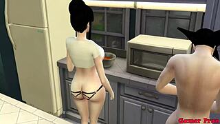 casual-narrative hentai mom chichi banged by sons in kitchen all day. anal action nonstop.