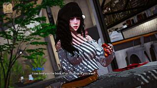 in eternum 212, this mature anime babe flaunts her huge tits in sexy outfit