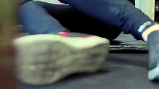 Lesbian Training In Public Gym Leaves Big Asses Wet And Dripping.