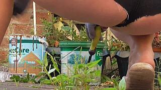 Flash Your Pussy in Those Hot New Shorts on the Balcony!