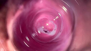 Feel how deep the camera goes inside Mia's creamy tight pussy!