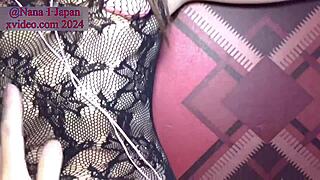 nana in wild bdsm play with tied-up squirting and floor-licking orders