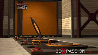 Watch this horny lesbian slut get fucked hard with a strap-on in restraints