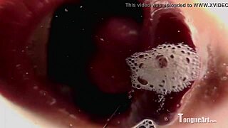 Sophia D teases with her spit in a wild fetish display. It's oddly captivating!