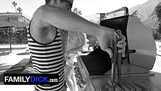 Can you handle this taboo old-young gay orgy with deepthroat by the pool?