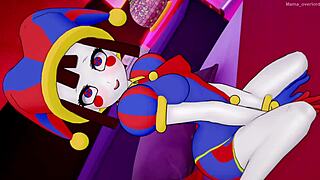 Pomni, bent over in this 3D cartoon, craves doggystyle sex once more.