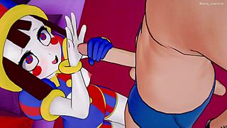 Pomni, bent over in this 3D cartoon, craves doggystyle sex once more.