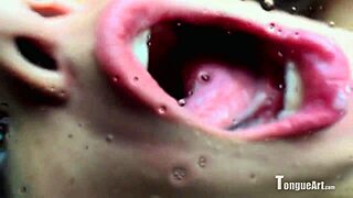 Sophia D teases with her spit in a wild fetish display. It's oddly captivating!