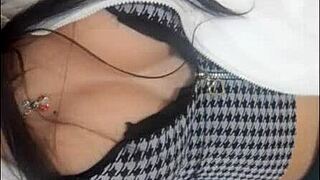 College girl begs to improve her grade, show me those big tits?