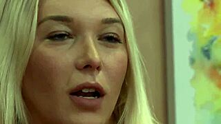 The adorable babe rides cock on the massage table