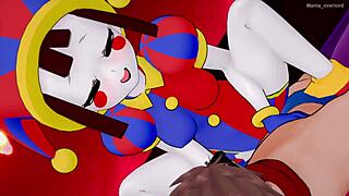 Pomni, bent over in this 3D cartoon, craves doggystyle sex once more.