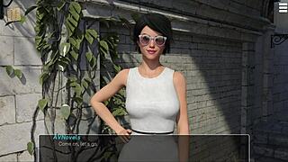 Knockout master teases big tits outdoors